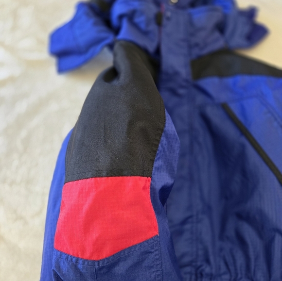 Vintage Y2K Columbia Sportswear Ski Jacket 80s 90s Blue Red Hooded Parka L - Picture 8 of 16